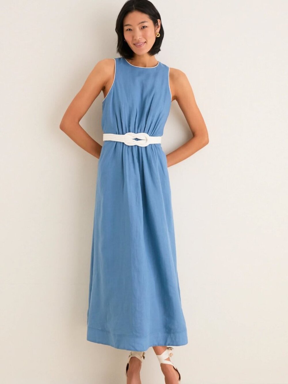 Provincial Blue Rope Belt Leonie Dress